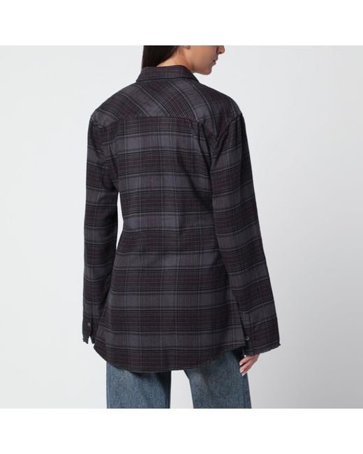Our Legacy Black Daisy Checked Cotton Flannel Shirt