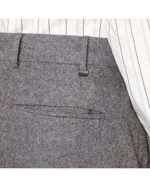 PT Torino Gray Light Wool Pants With Pleats for men