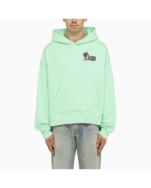 Palm Angels Green Hoodie With Palm Long Legs Print for Men Lyst