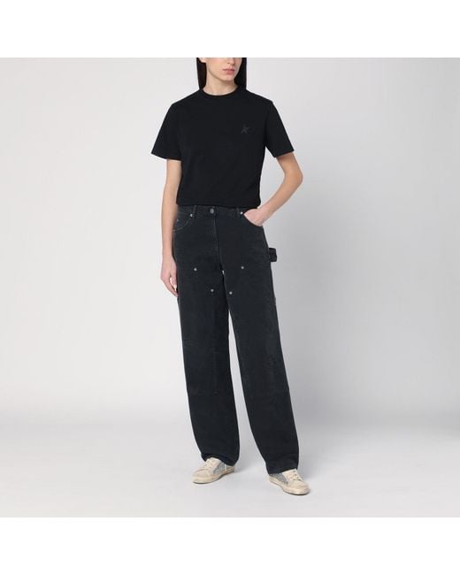 Golden Goose Deluxe Brand Black Distressed Marley Painter Pant