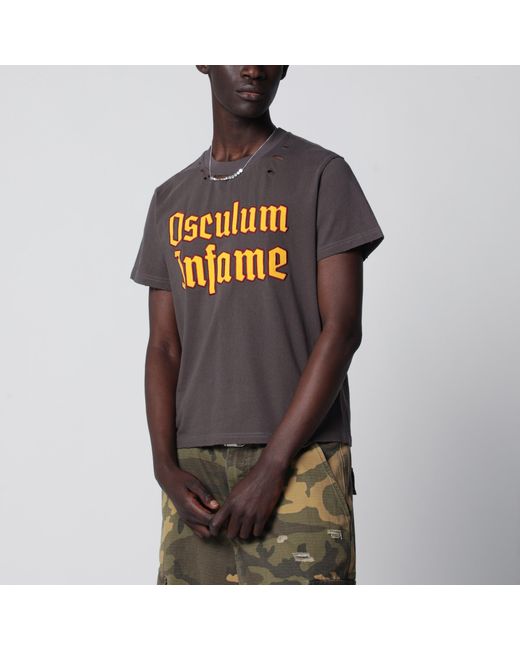 DAGGER Black Faded Distressed Osculum Infame T-Shirt for men