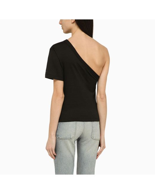 Calvin Klein Black One-Shoulder T-Shirt In