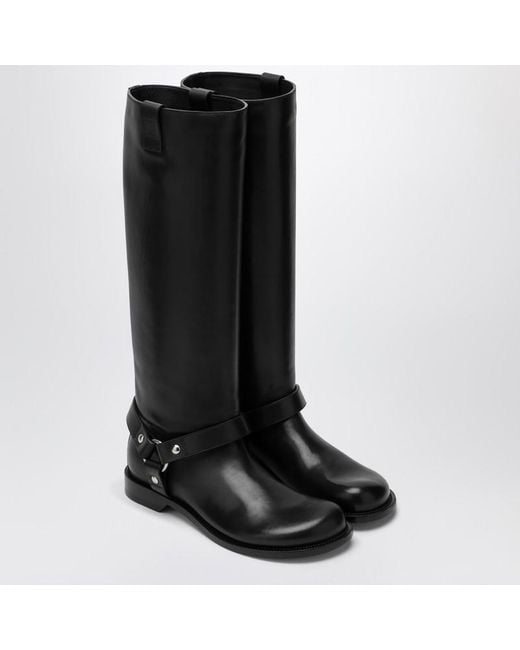 Stivale alto campo biker in pelle di vitello di Loewe in Black