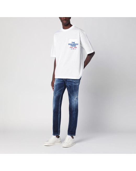 DSquared² White Cotton T-shirt With Logo for men