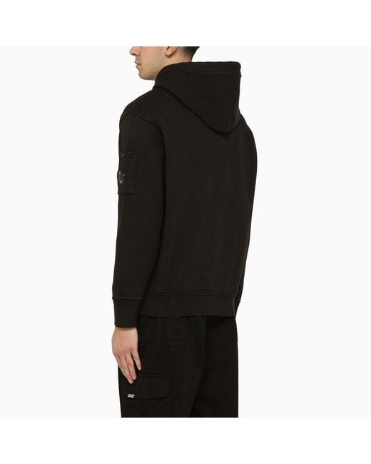 C P Company Black Hoodie With Lens Detail for men