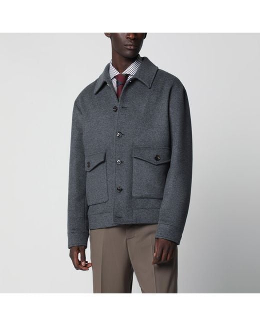Valentino Gray Wool And Cashmere-Blend Overshirt Jacket for men