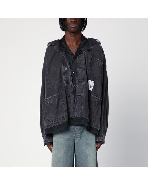 Maison Mihara Yasuhiro Double-layered Shirt Jacket in Black