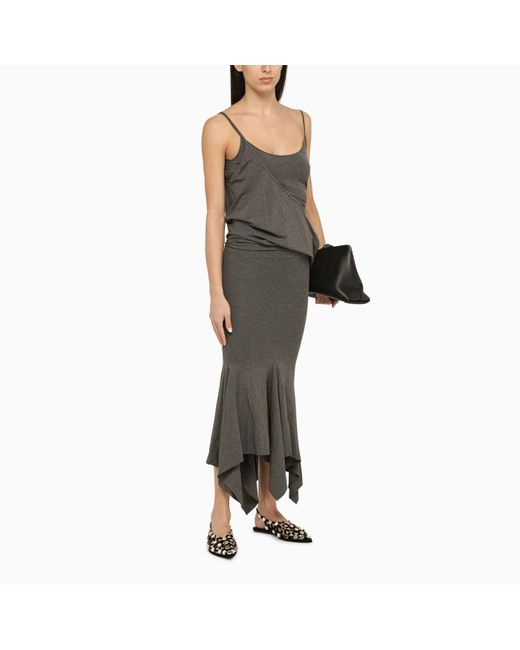 The Attico Grey Viscose Midi Dress Lyst UK