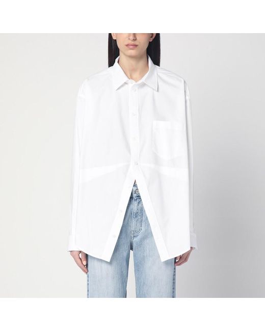 Camicia asimmetrica bianca in cotone di Balenciaga in White