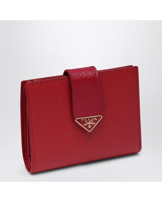 Prada Red Elegant Mini Leather Wallet