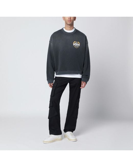 Represent Black Cotton Cargo Trousers for men