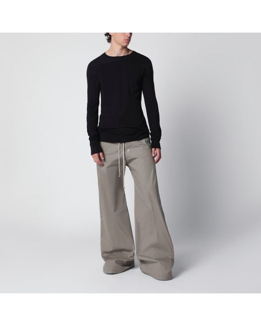 Rick Owens Gray Dark Pearl-Coloured Cotton Trousers for men