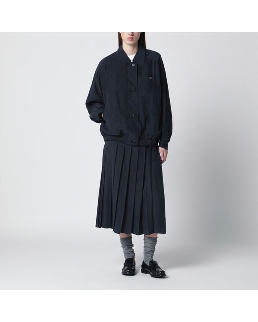 Prada Blue Silk Blouson