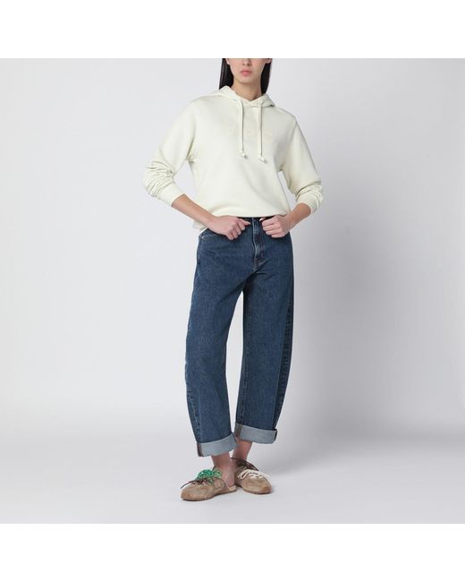 A.P.C. White Ecru Sweatshirt With Logo Print