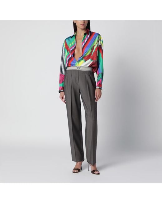 Versace Gray Cold Mohair Wool Trousers