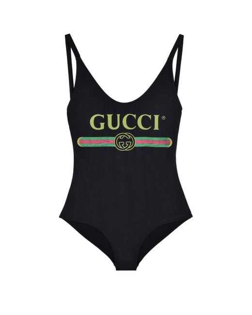 Gucci Black Print One-piece Swimsuit