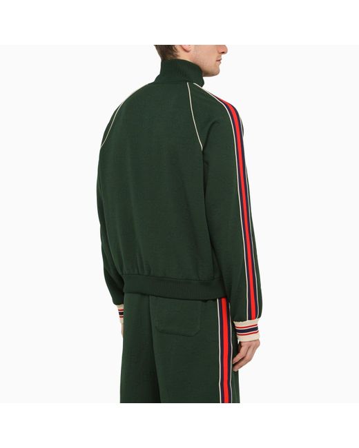 Gucci Green Bottle Jacket In gg Jacquard Jersey With Zip for men