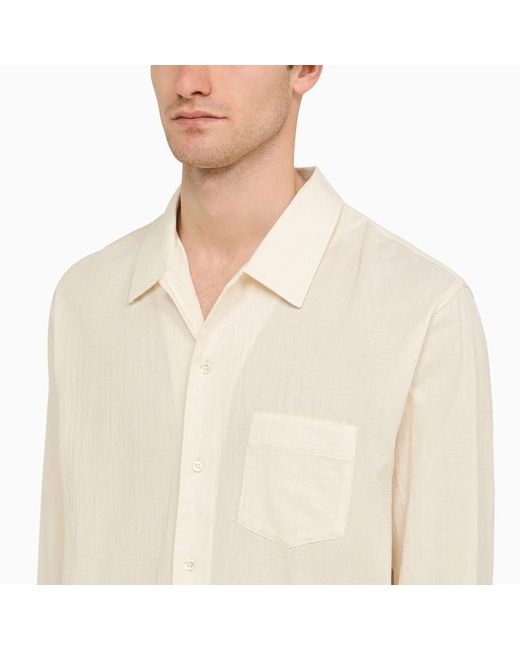 Camicia bianca vaniglia in cotone di Séfr in White da Uomo
