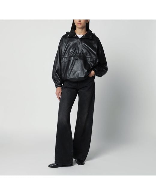 Rohe Black Oversized Leather Anorak