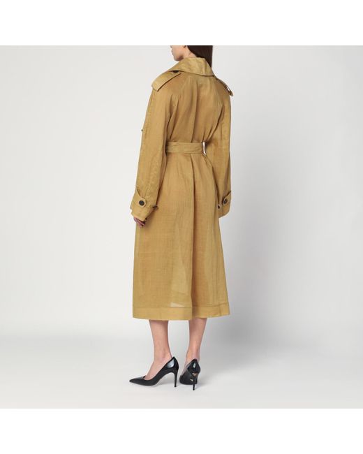 MKDT STUDIO Yellow Double-Breasted Cici Trench Coat