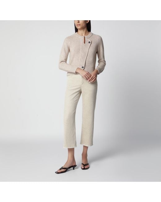 Isabel Marant Natural Wool Zip-Up Cardigan