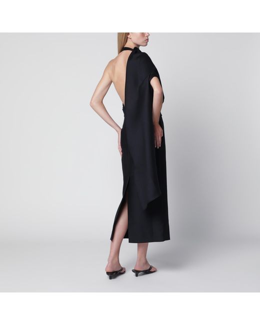 Rohe Black Midnight One-Shoulder Midi Dress