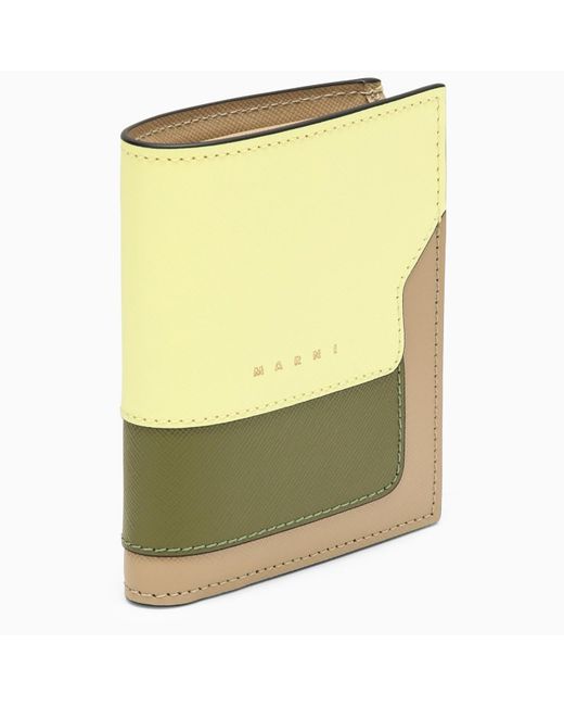 Marni Yellow Beige/green Leather Wallet