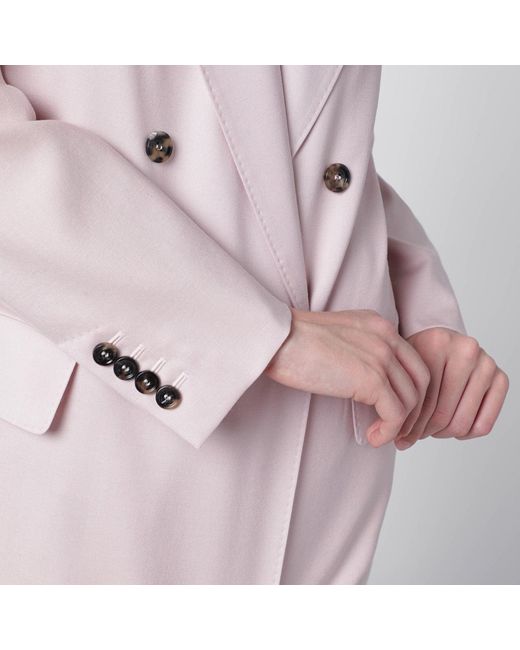 Max Mara Pink Dusty Double-Breasted Wool-Blend Jacket