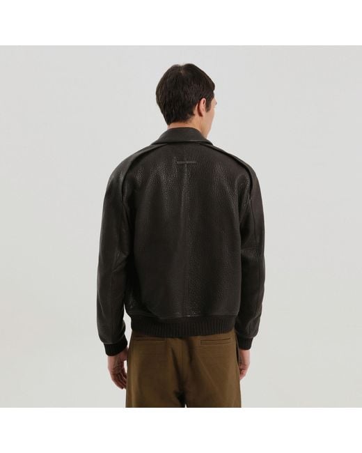 1989 STUDIO Black Leather Jacket for men