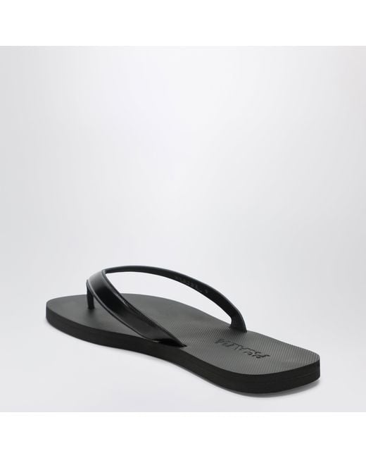 Prada Black Brushed Leather Flip-Flop Sandals for men