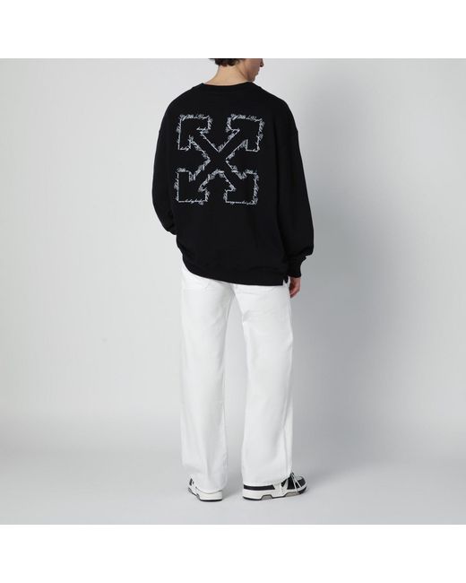 Off-White c/o Virgil Abloh Black Script Arrow Diagonal Skate Sweatshirt for men