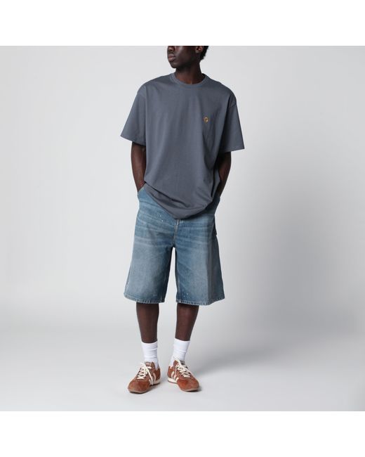 Carhartt Blue Og Single Knee Loose-Fit Denim Shorts for men
