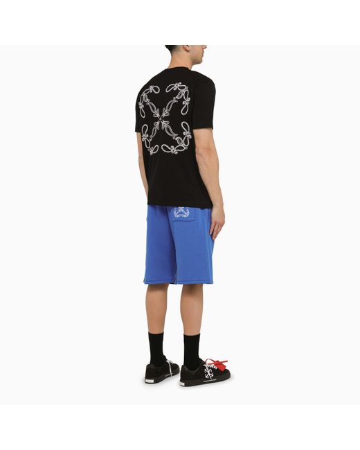 Off-White c/o Virgil Abloh Black Off- T-Shirt With Logo Embroidery for men
