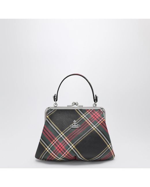 Vivienne Westwood Gray Granny Bag With Tartan Pattern