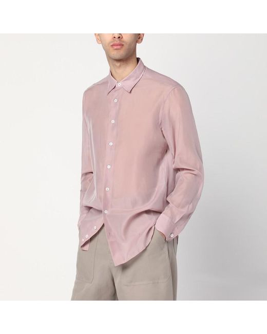 Lardini Pink Shirt In Silk Blend for men