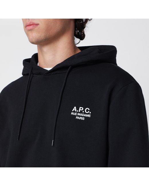 A.P.C. Black Cotton Hoodie for men