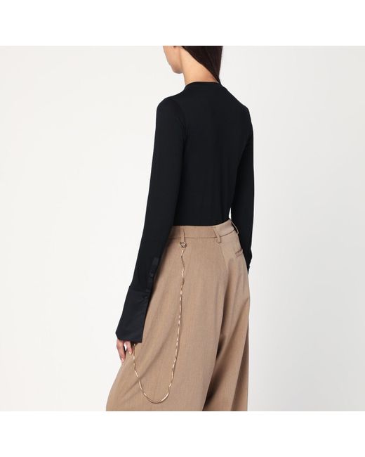 DARKPARK Black Nora Top With Shirt Cuffs