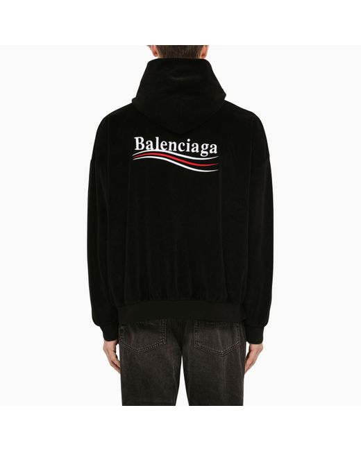 Balenciaga Black Chenille Political Campaign Sweatshirt for men