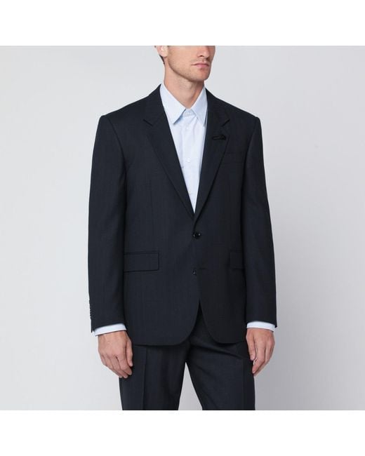 Lardini Blue Single Breasted Wool Blend Jacket for men
