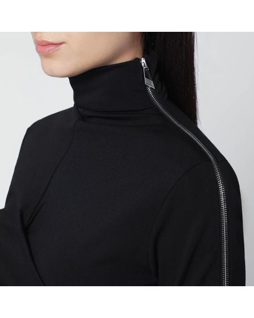 The Attico Black Turtleneck Dress With Zip Detail