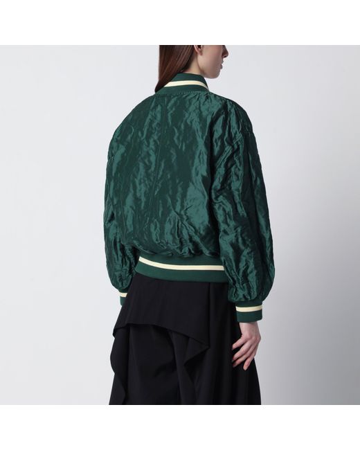Loewe Green Dark Technical Taffeta Bomber Jacket