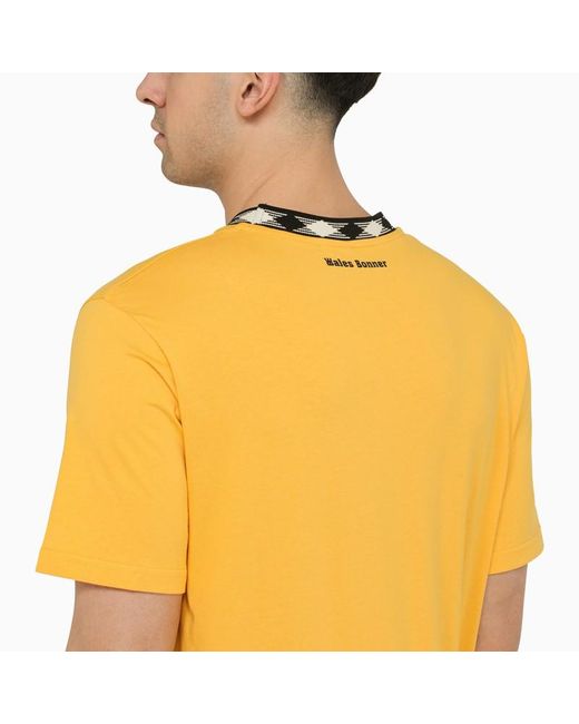 T-shirt gialla in cotone con stampa di Wales Bonner in Orange da Uomo