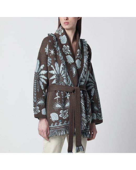 Alanui Black Echoes Of The Island/Aquamarine Cardigan