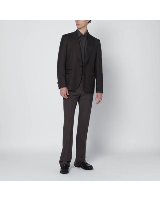 Dolce & Gabbana Black Single-Breasted Wool Jacket for men