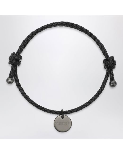 Bottega Veneta Metallic Woven Leather Bracelet