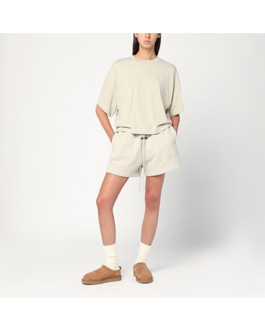 Fear Of God Natural Oversized Greige Cotton-Blend T-Shirt