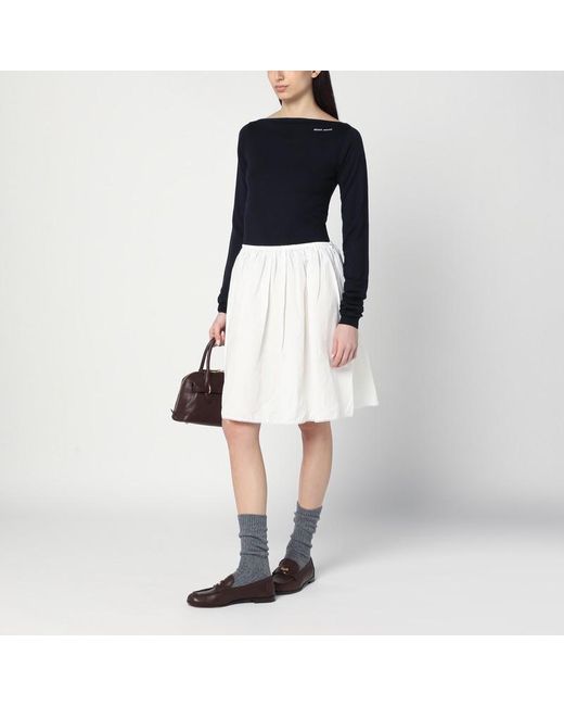 Gonna mini bianca in popeline di Miu Miu in White