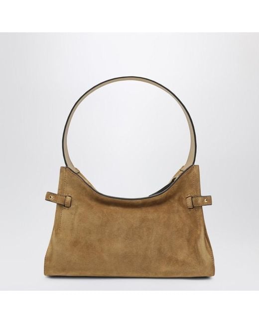Borsa hobo charms kaki in suede di Chloé in Brown