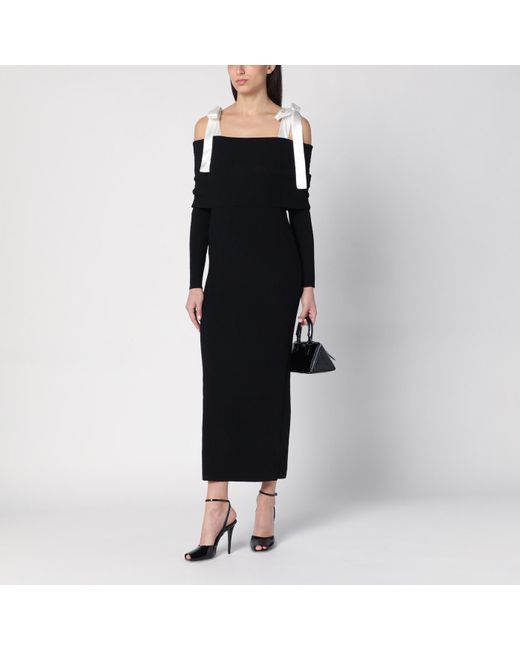 ROTATE BIRGER CHRISTENSEN Black Midi Dress With Bows