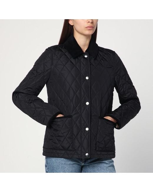 Giacca nera in nylon trapuntato di Burberry in Black
